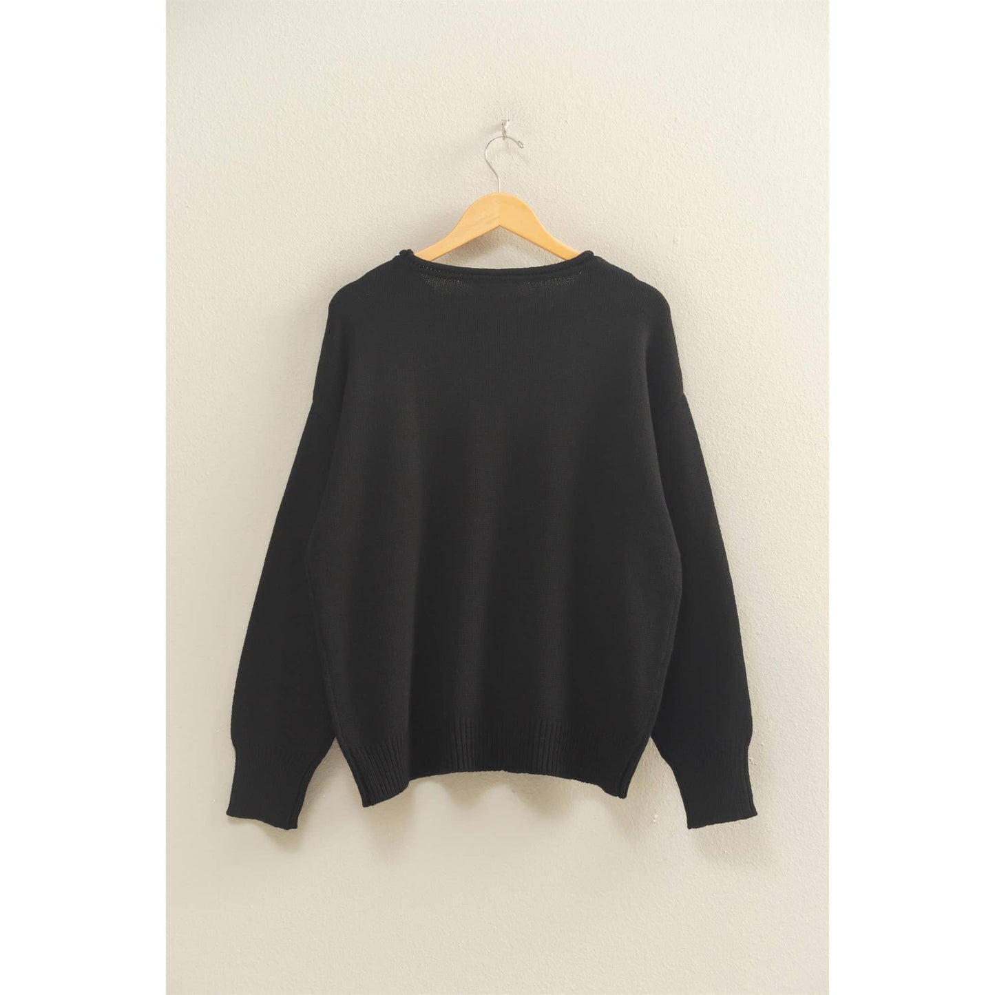 Oversized Roll Neck Knit Sweater