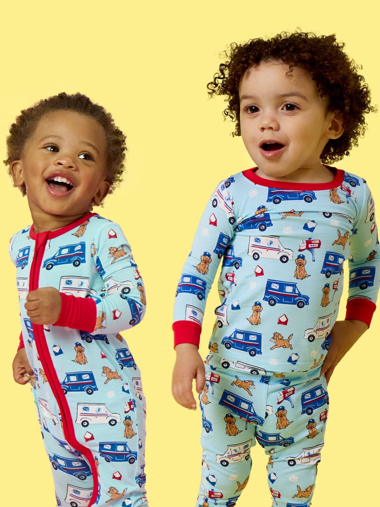 SoftSnooze™ Baby Bamboo Viscose Postal Pups Mail Convertible One Piece Footie Pajama