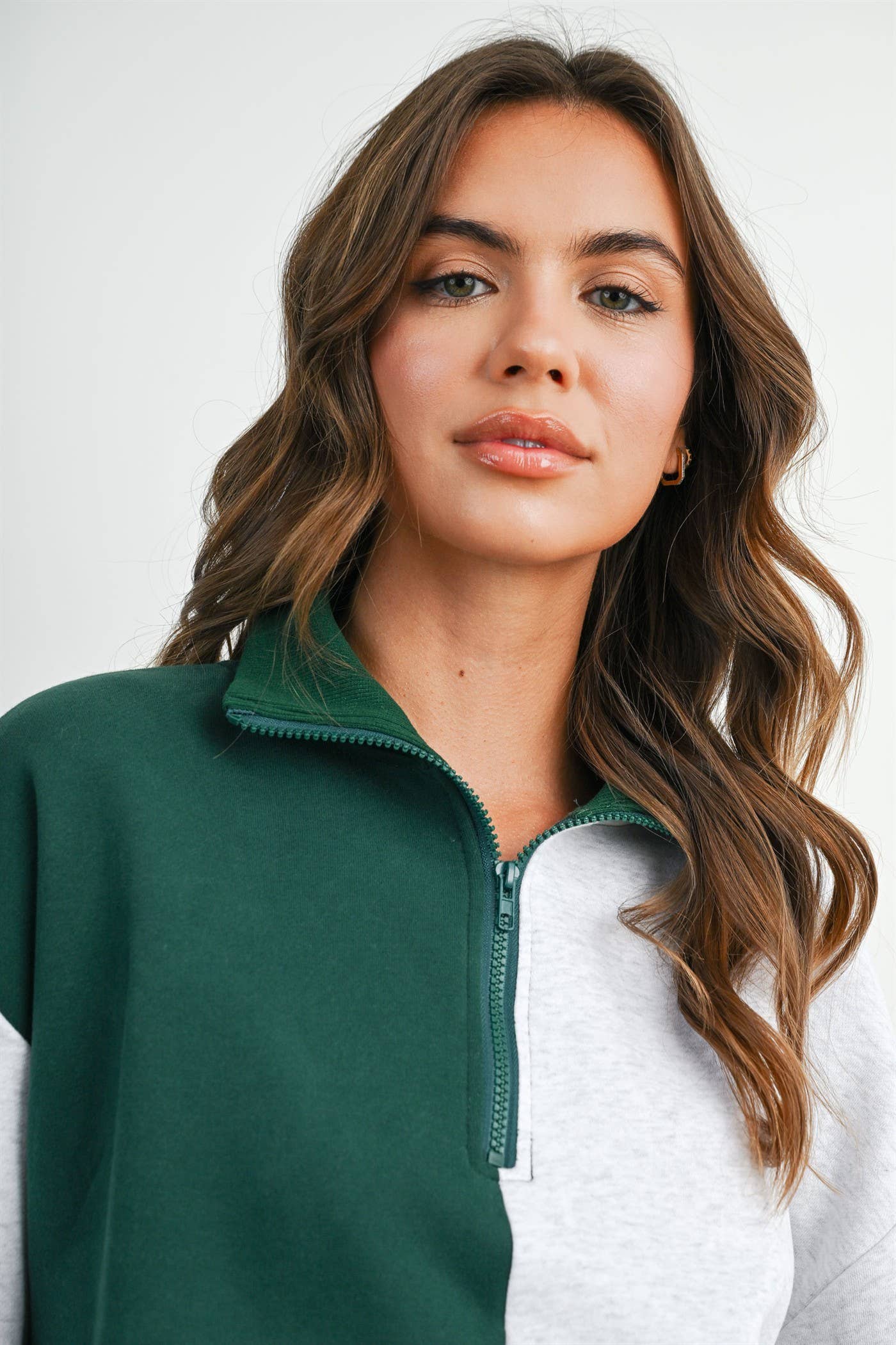 Color Block Quarter-Zip Sweatshirt