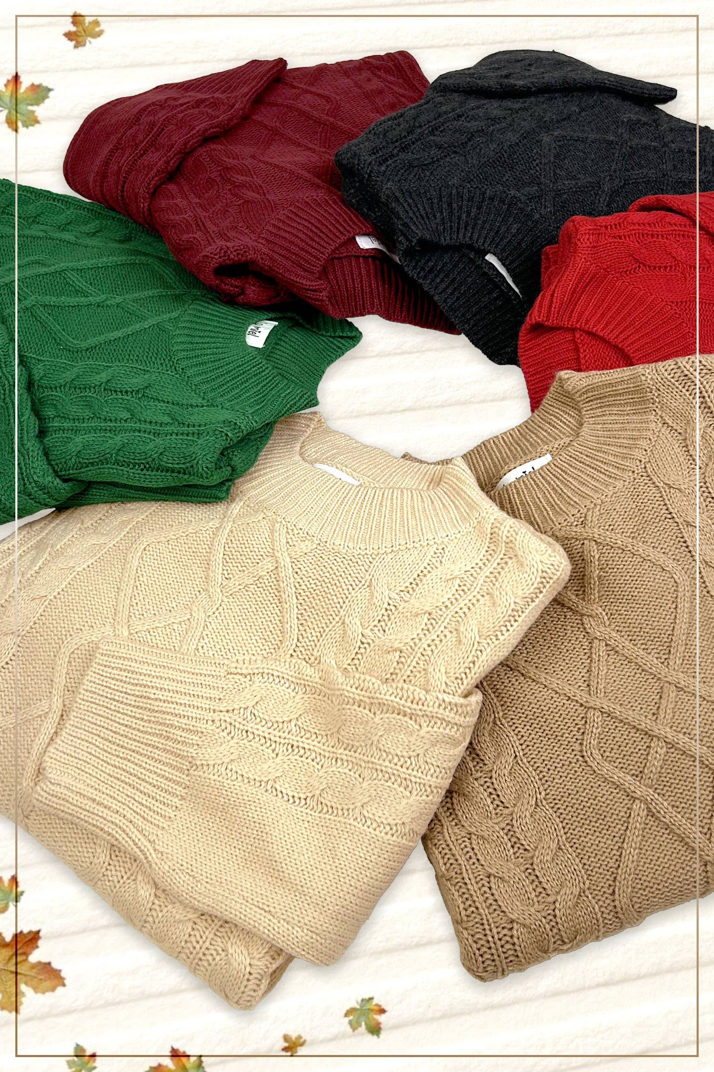 Super Soft Ribbed Crew Neck Cable Knit Sweater