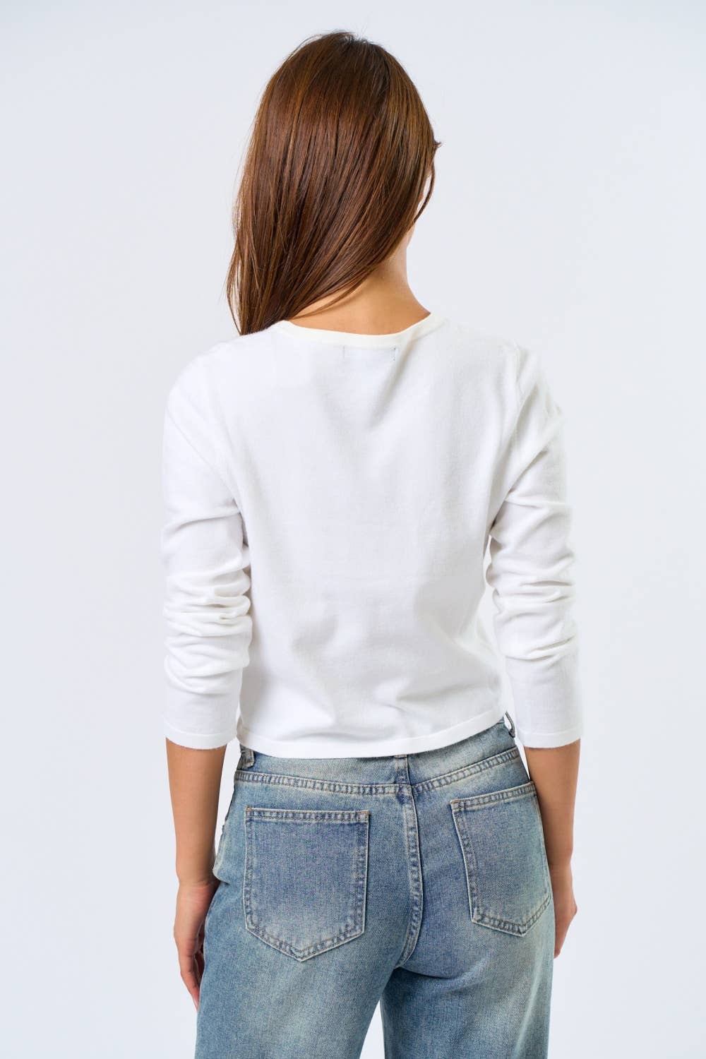 Baby Tee Long Sleeve with Martini Graphic