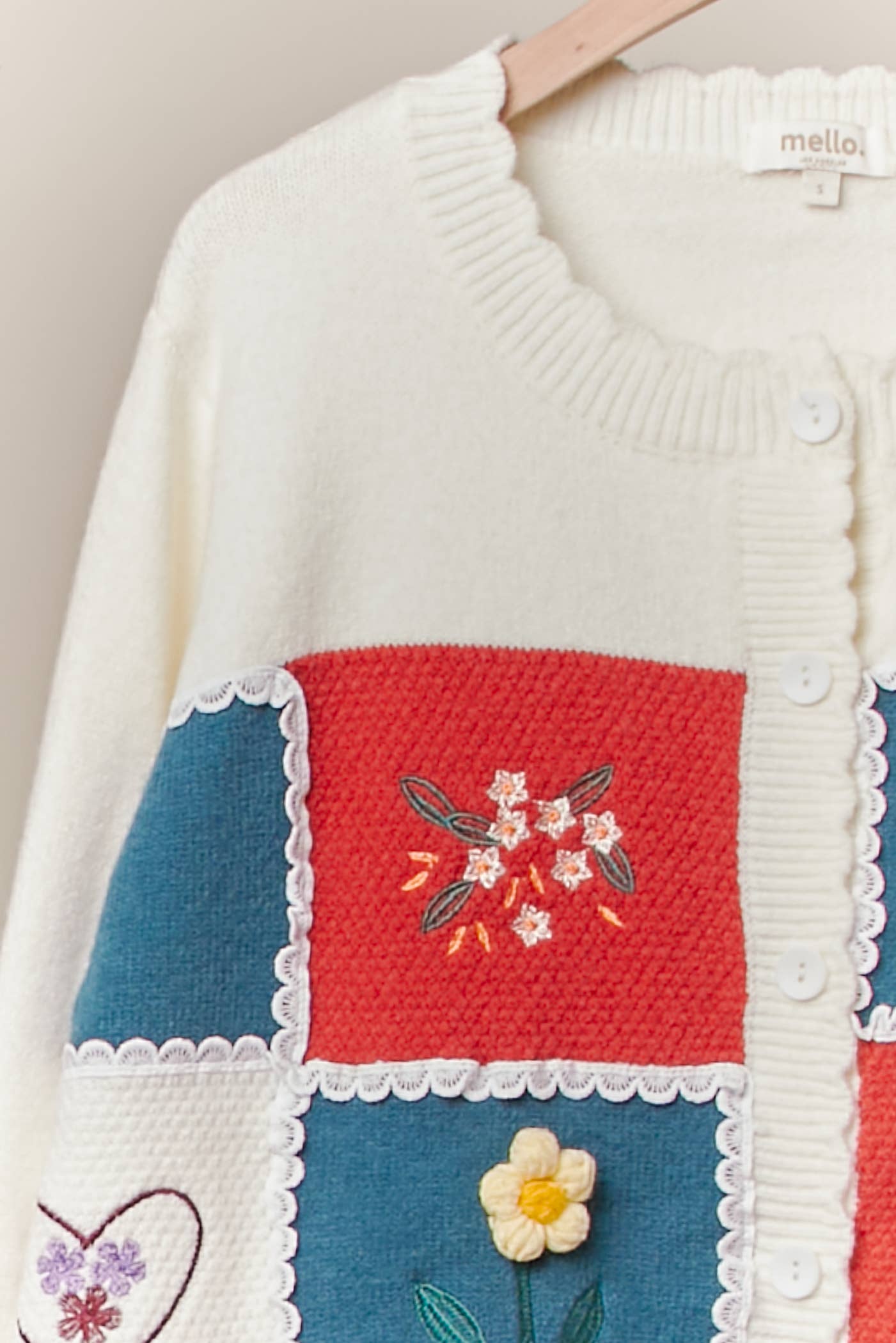 Color block Patchwork Knit Cardigan