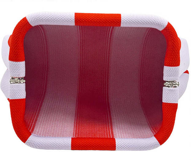 Stripe Knit Cosmetic Bag Beach Knit Clutch Pouch