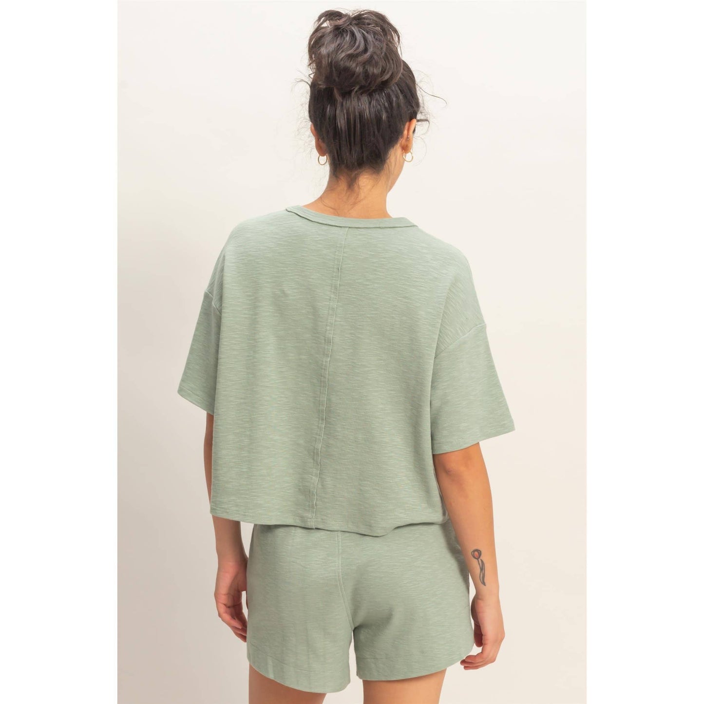 Mineral Wash French Terry Shorts and T- shirt set