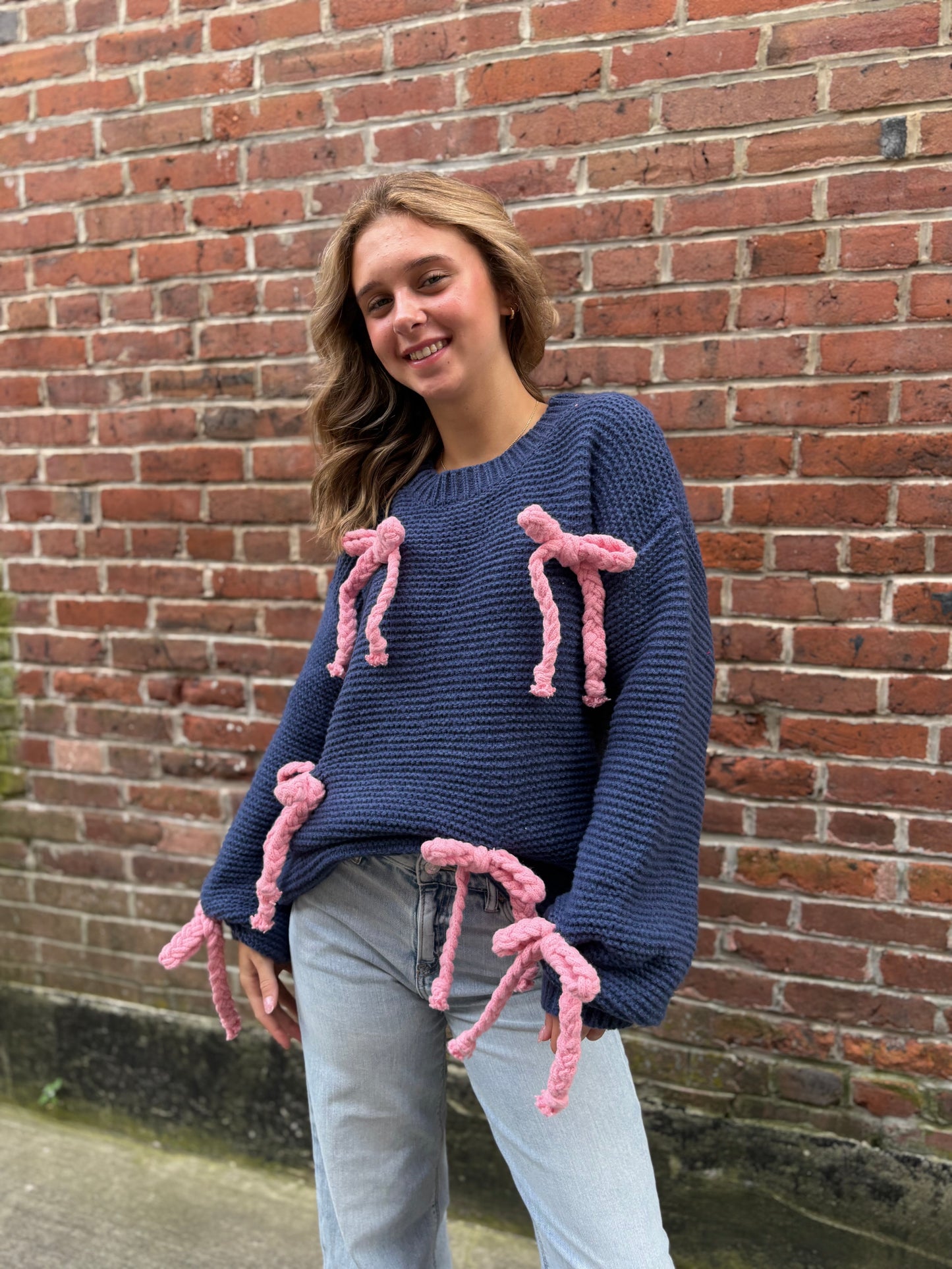 Chunky Bow Knit Sweater