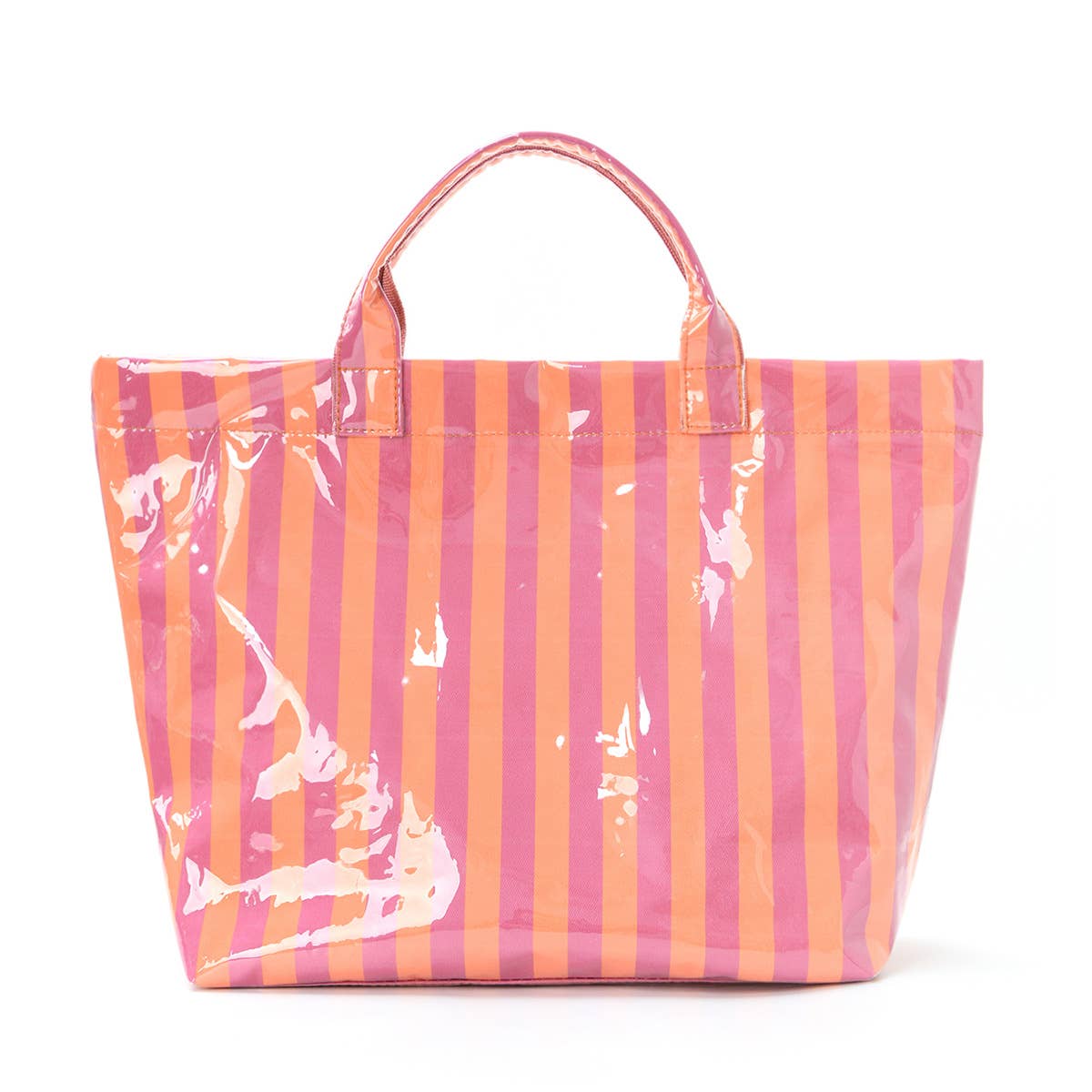 Color block Striped Tote Bag PVC Handbag