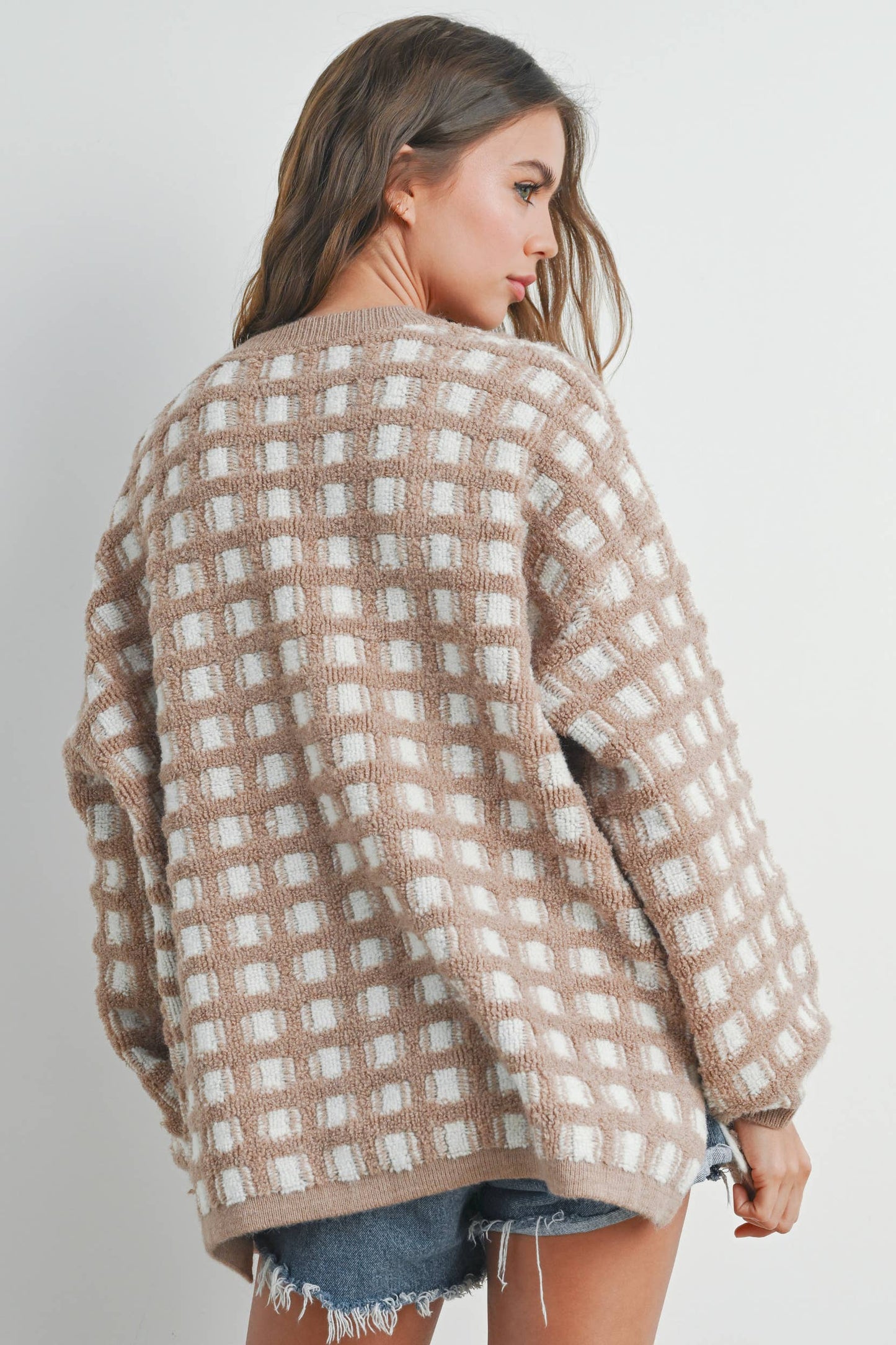 Checkered Oversized Sweater