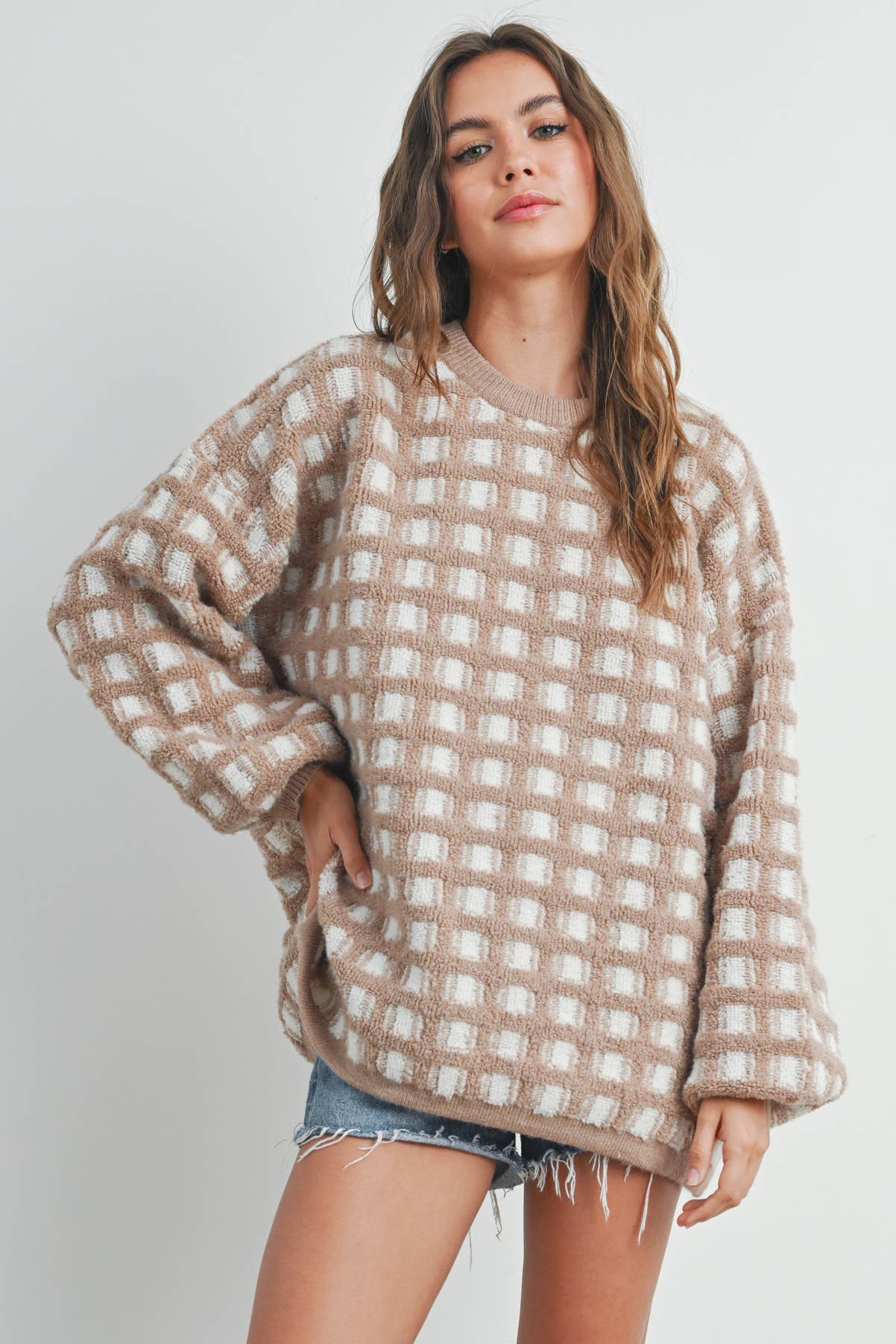 Checkered Oversized Sweater