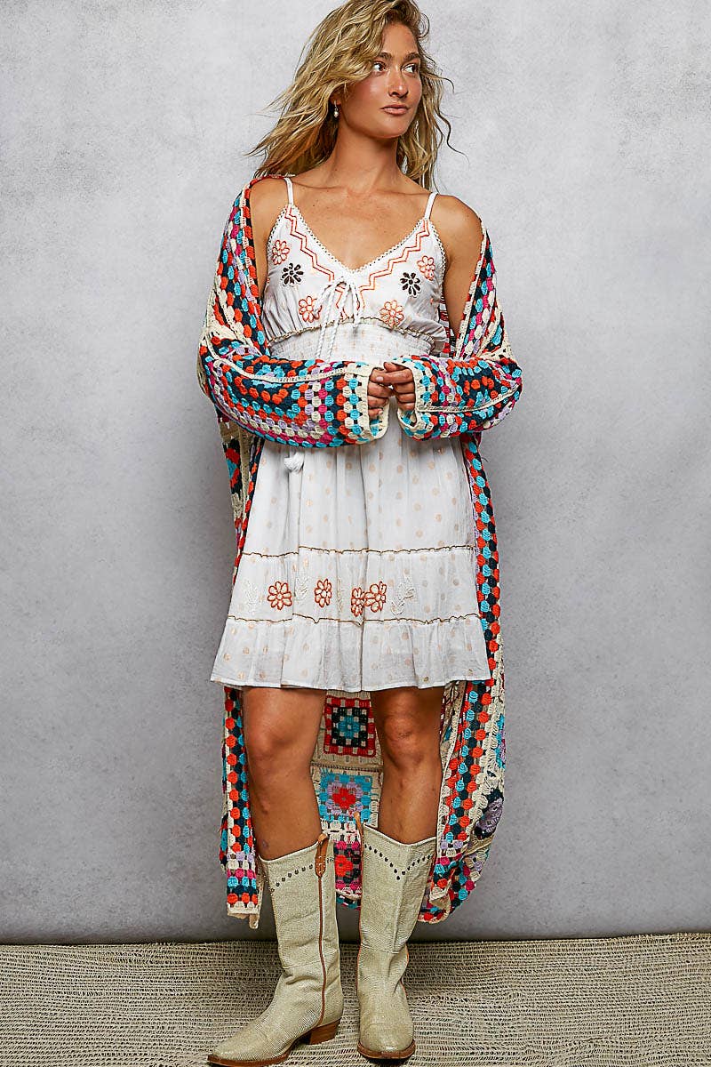 Long Sleeve Various Colors Crochet Cardigan