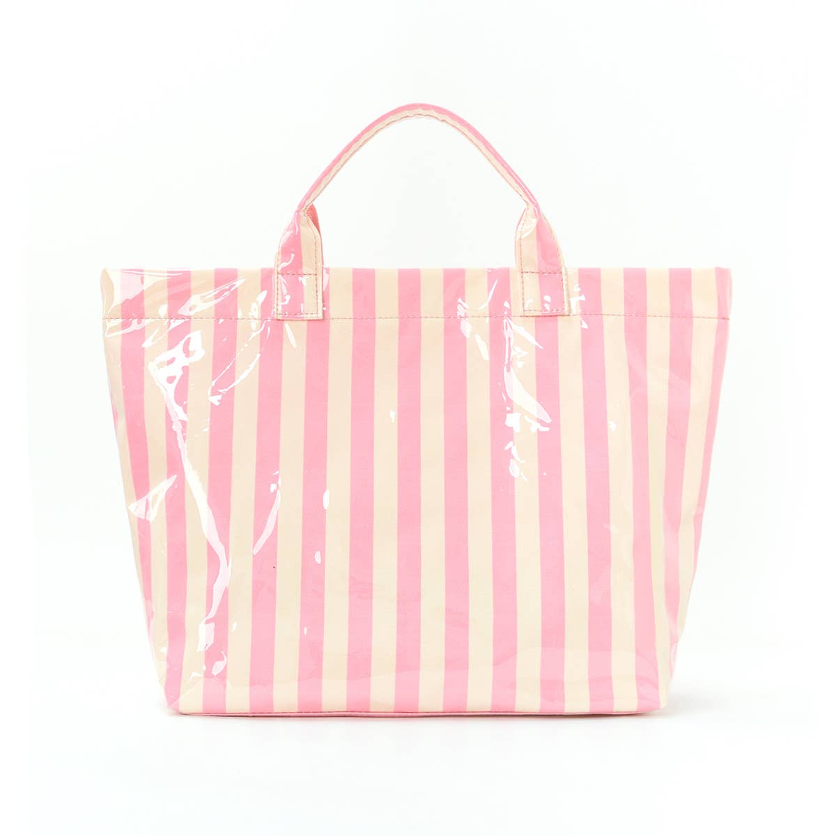 Color block Striped Tote Bag PVC Handbag