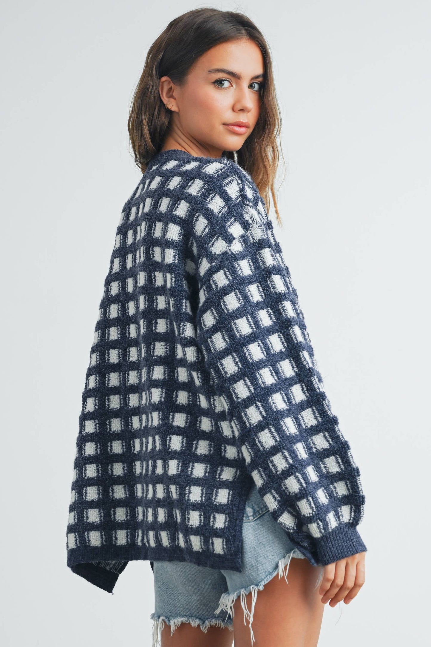 Checkered Oversized Sweater
