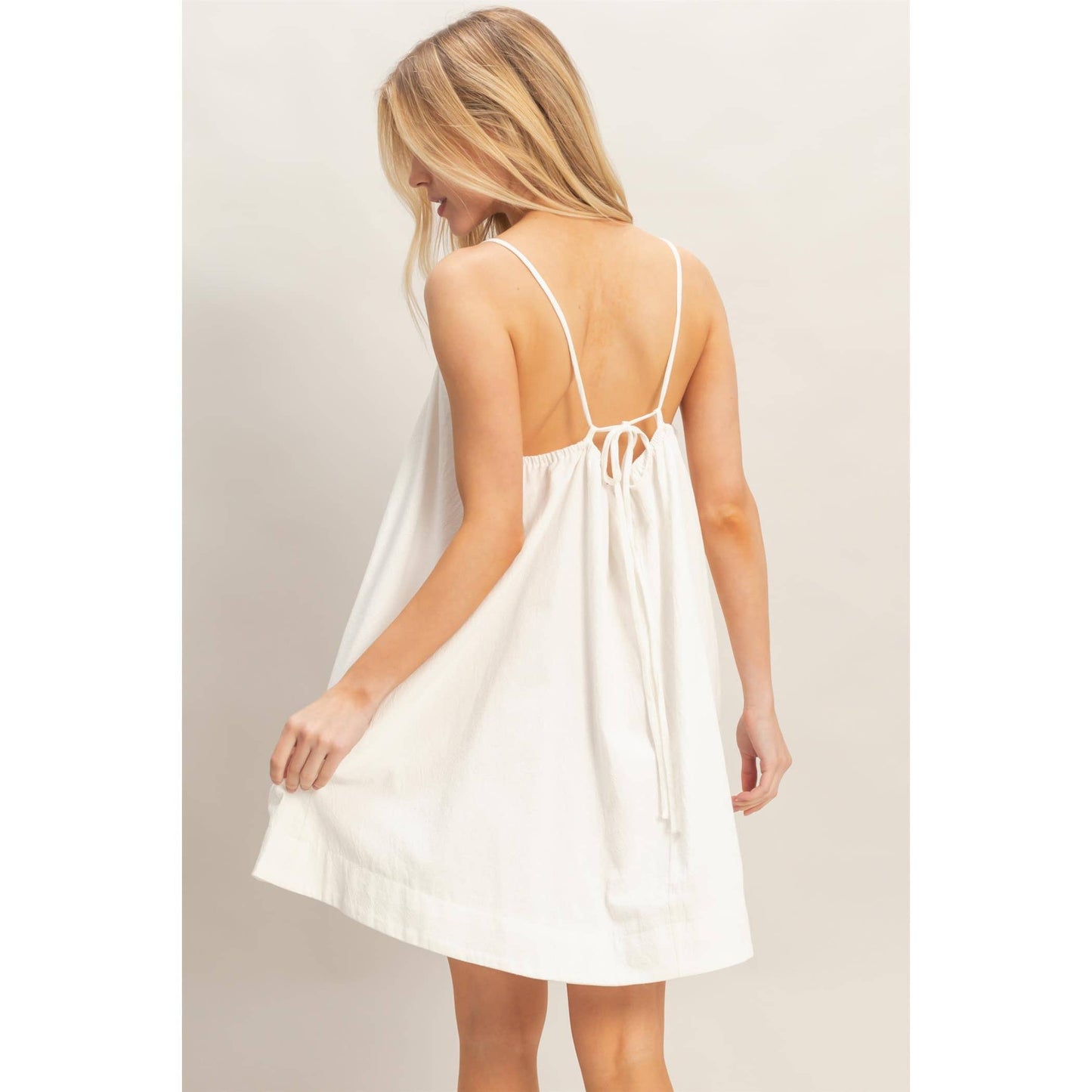 Gathered Tie Strap Dress