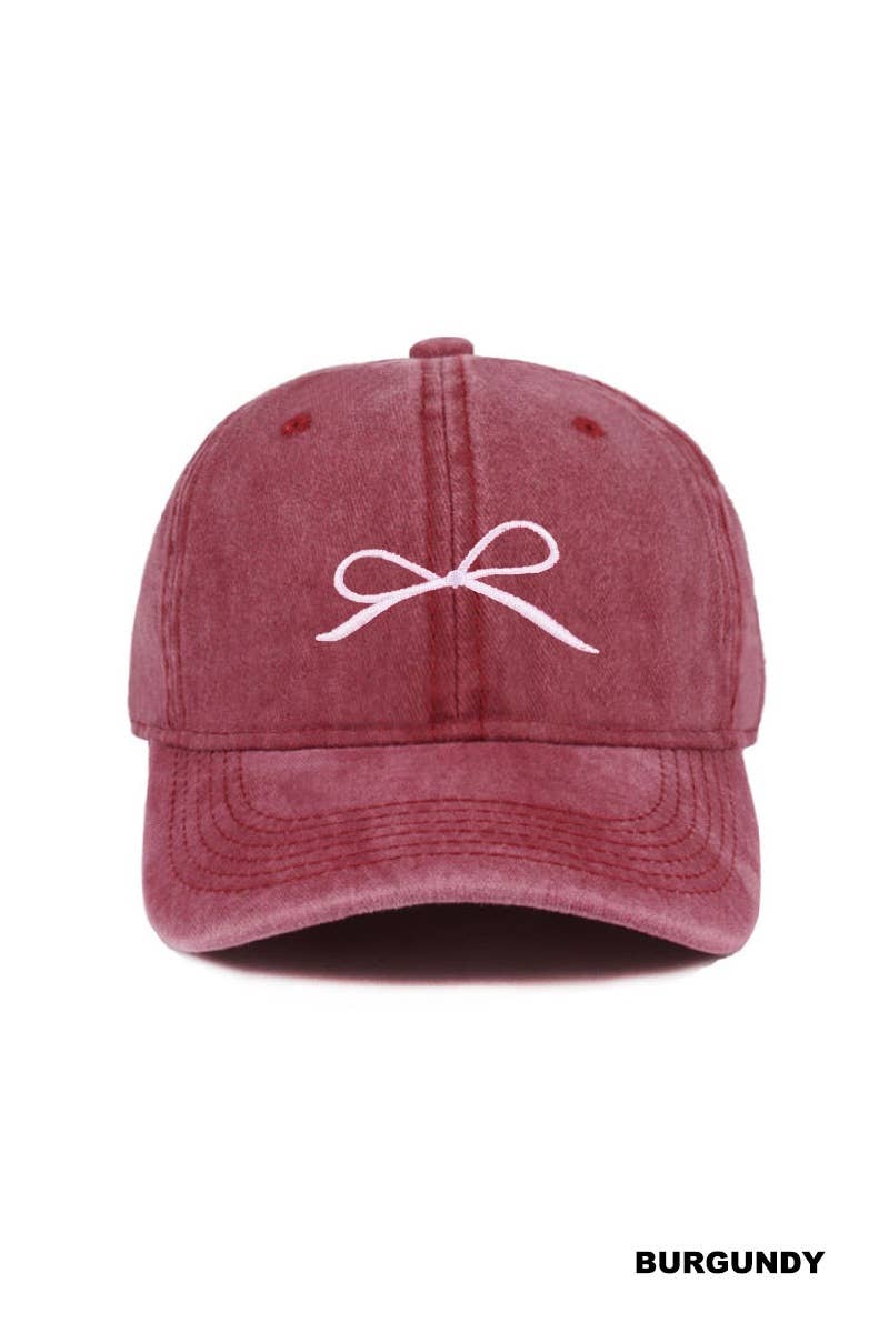 `.Ribbon Bow Embroidery Trucker Hat
