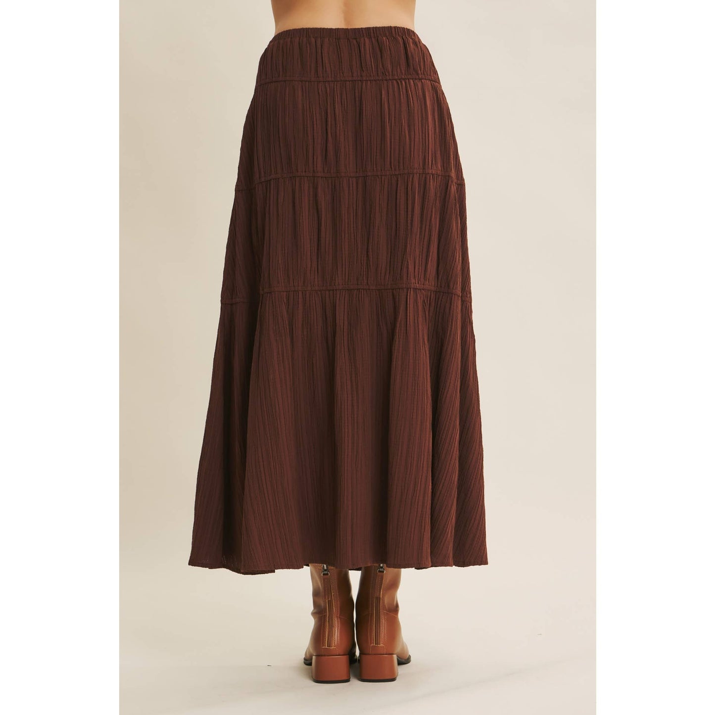 MIDI SKIRT WITH SIDE SLIT AND BOW