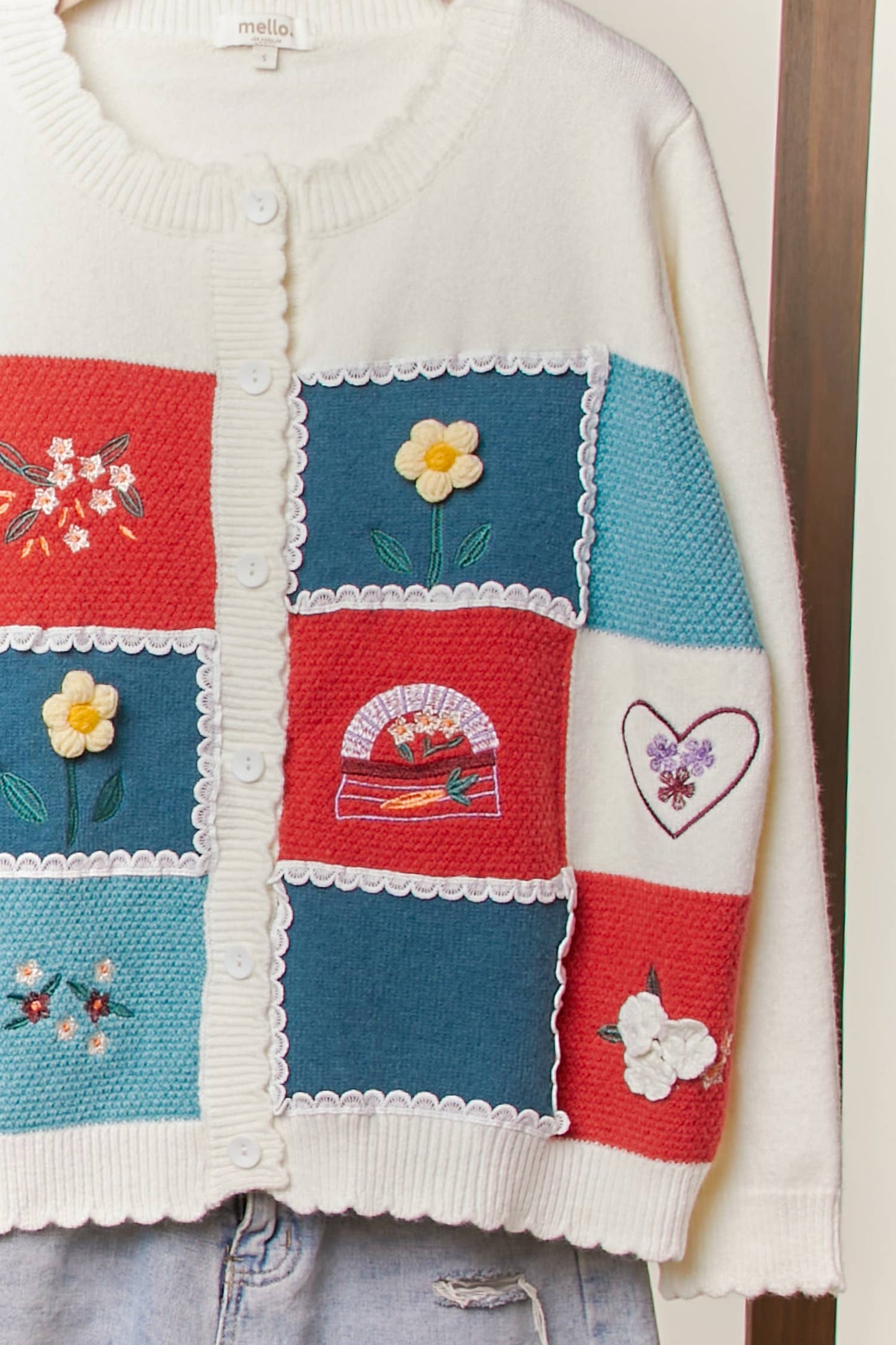 Color block Patchwork Knit Cardigan