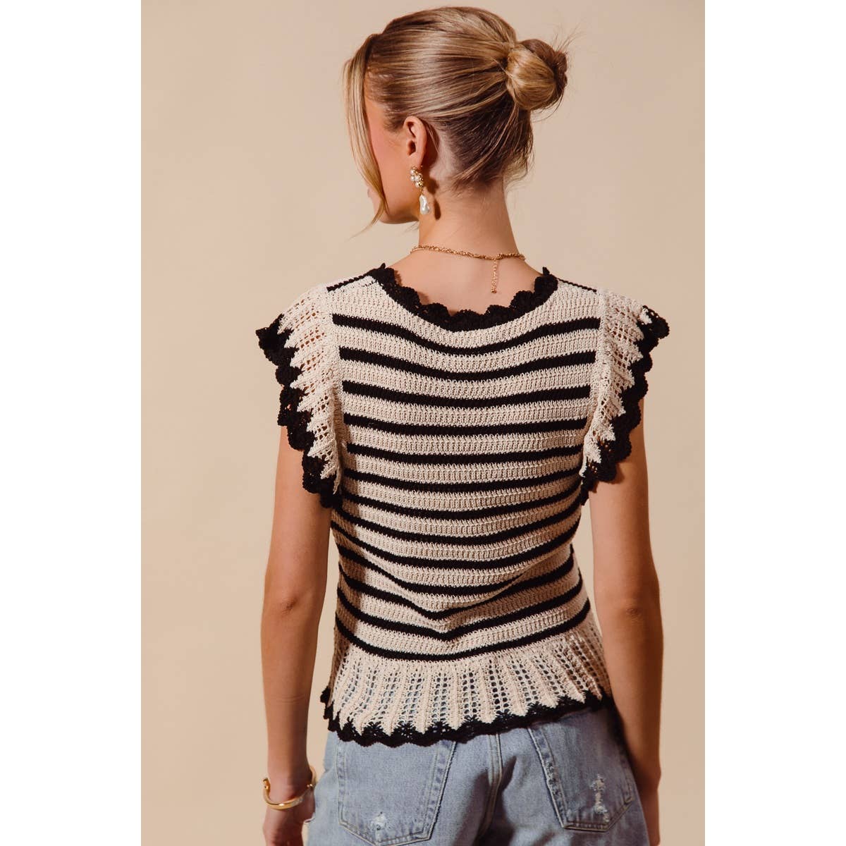STRIPE LIGHTWEIGHT SWEATER TOP