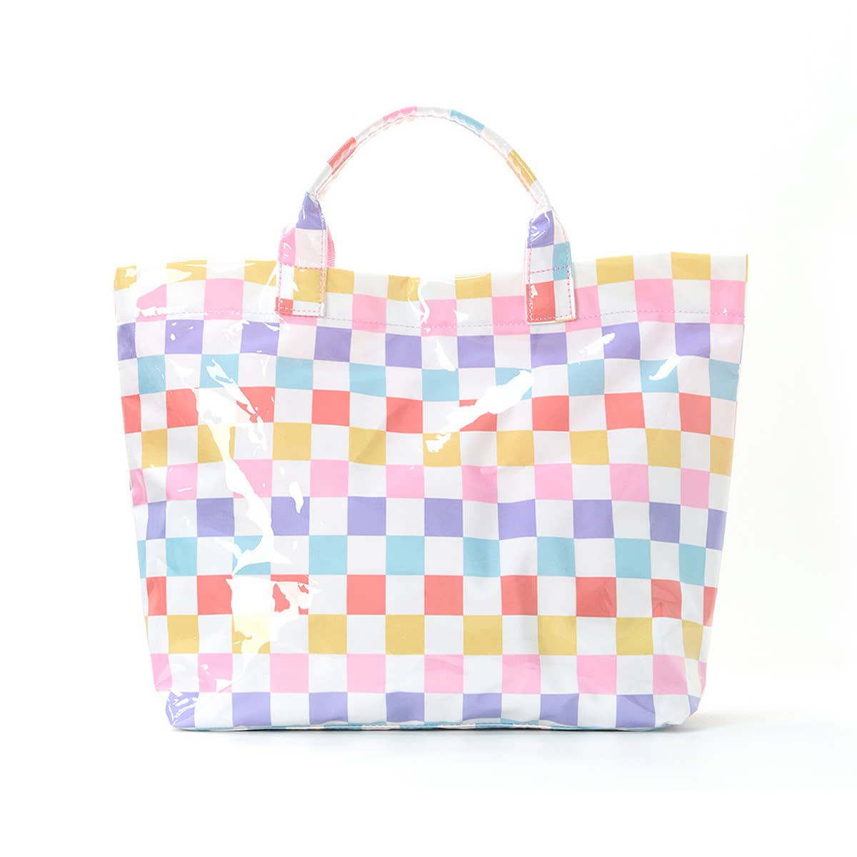Color block Striped Tote Bag PVC Handbag