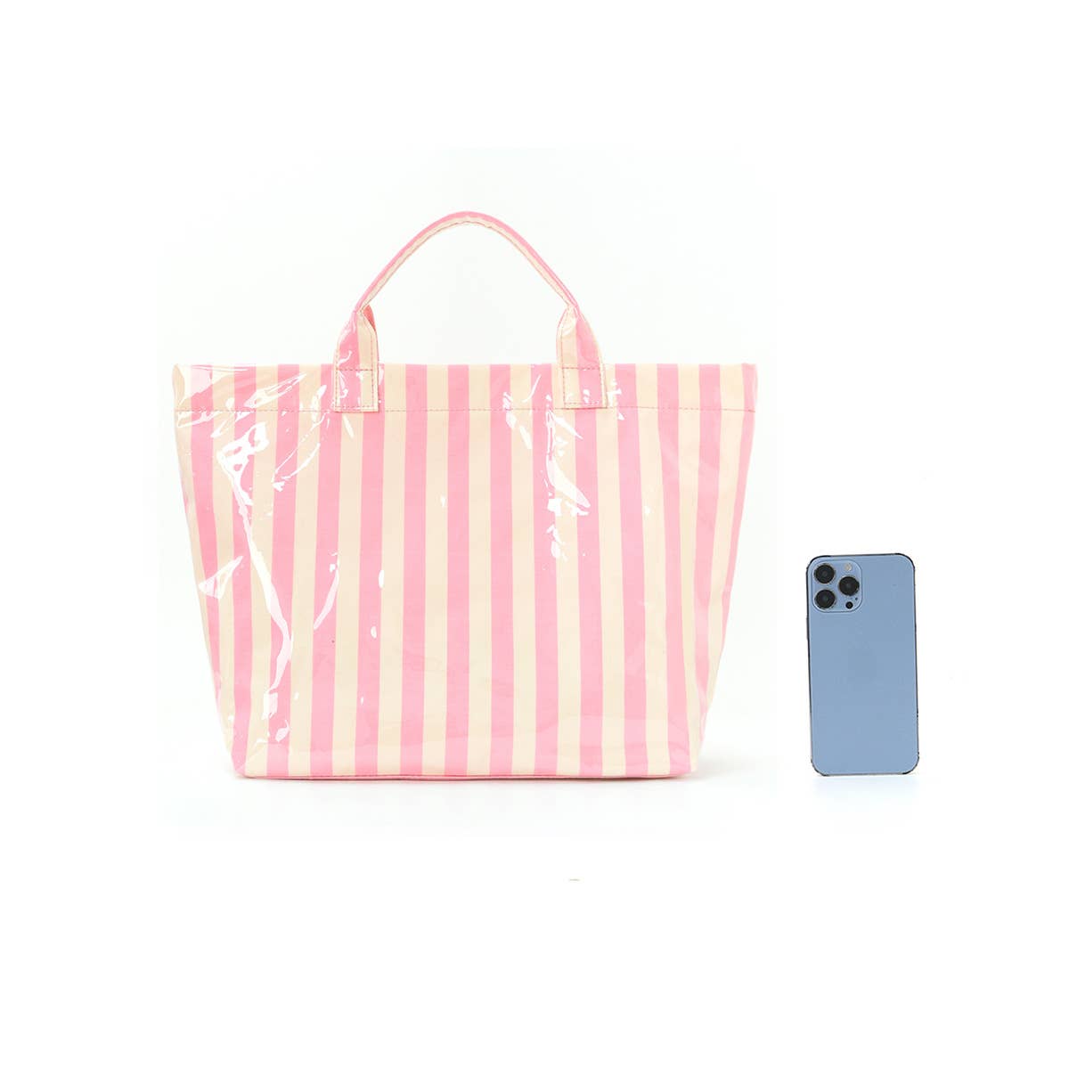 Color block Striped Tote Bag PVC Handbag