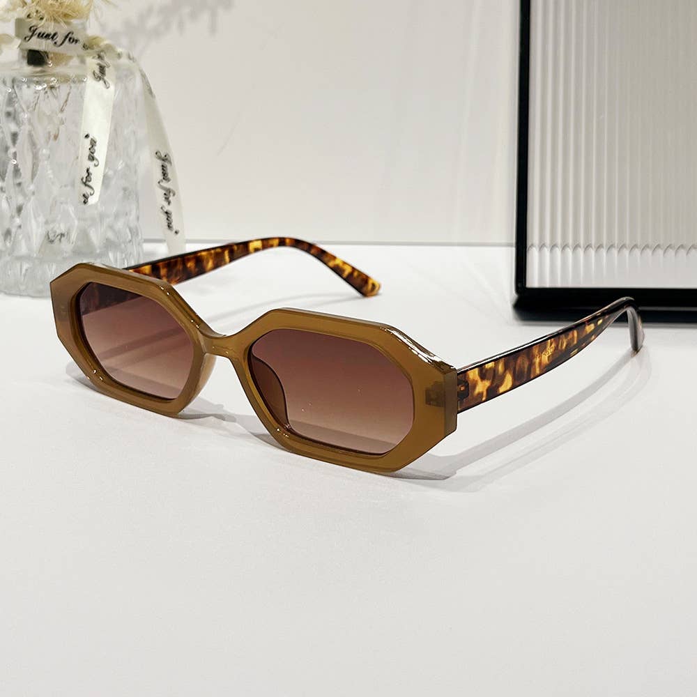 New geometric fashion polygon minimalistic sunglasses