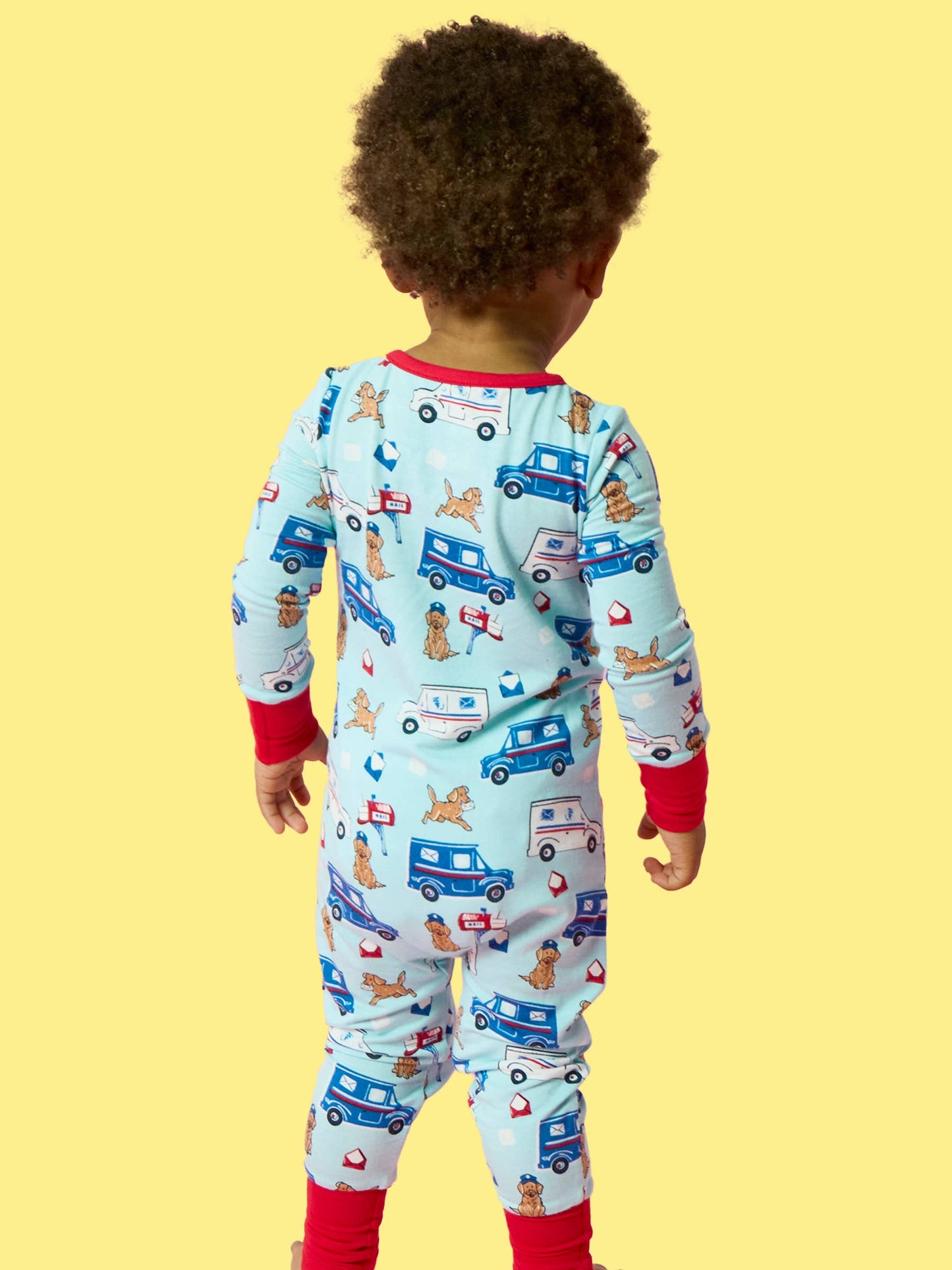 SoftSnooze™ Baby Bamboo Viscose Postal Pups Mail Convertible One Piece Footie Pajama