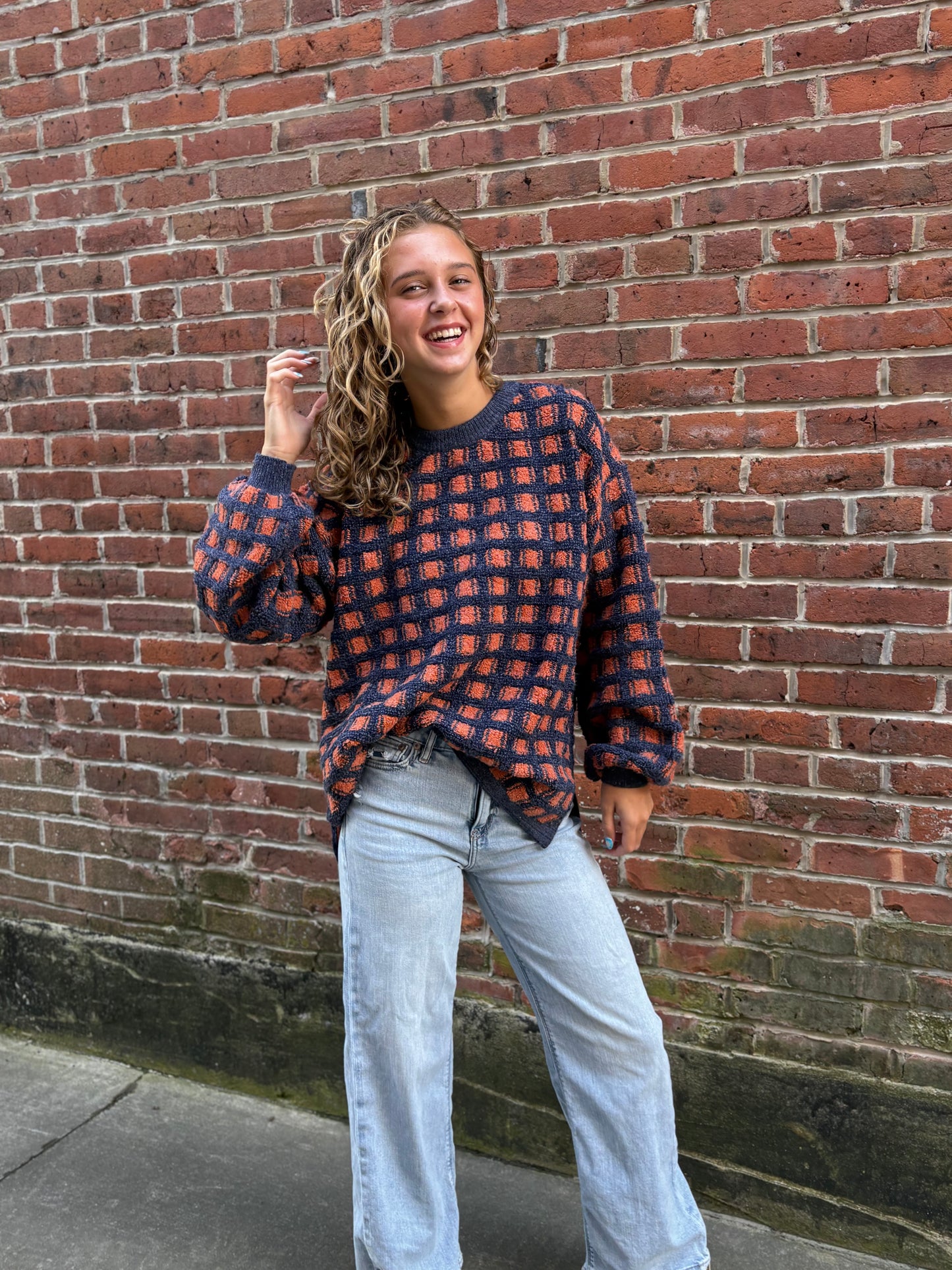 Checkered Oversized Sweater