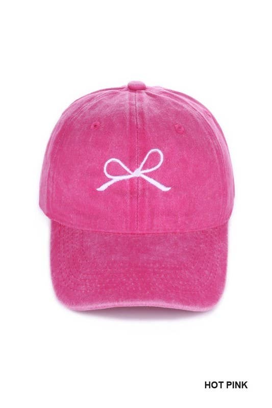 `.Ribbon Bow Embroidery Trucker Hat