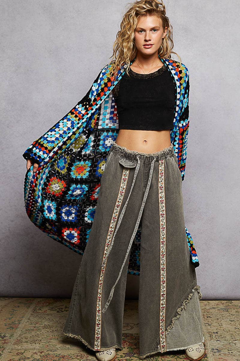 Long Sleeve Various Colors Crochet Cardigan