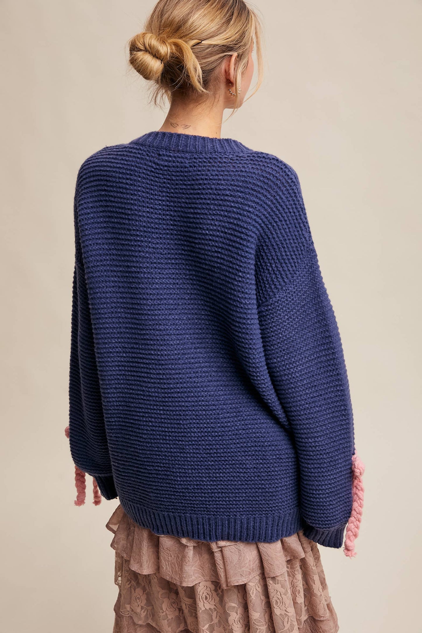 Chunky Bow Knit Sweater