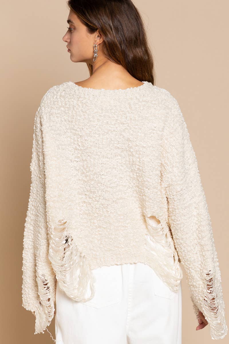 Distressed Pullover Sweater
