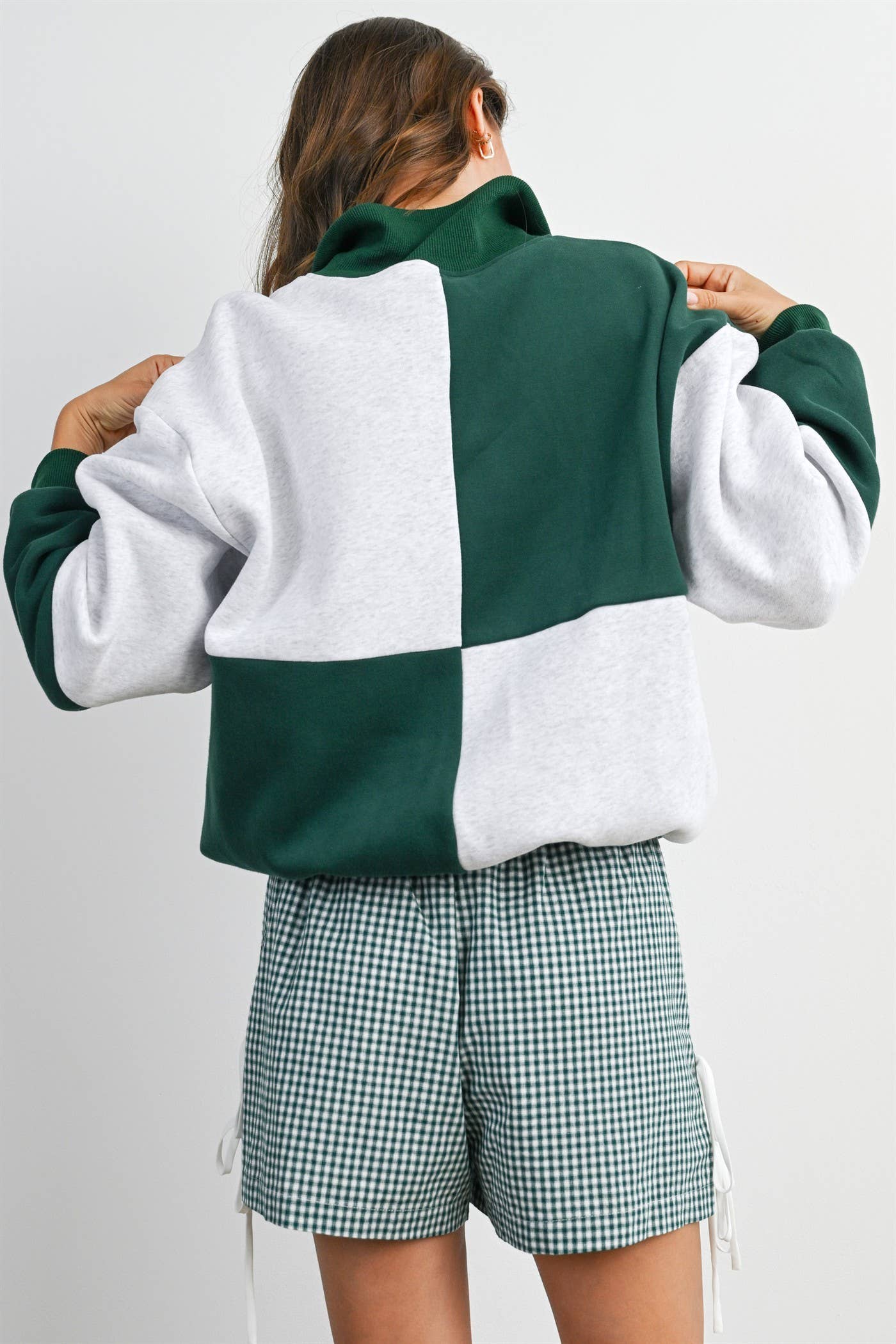 Color Block Quarter-Zip Sweatshirt