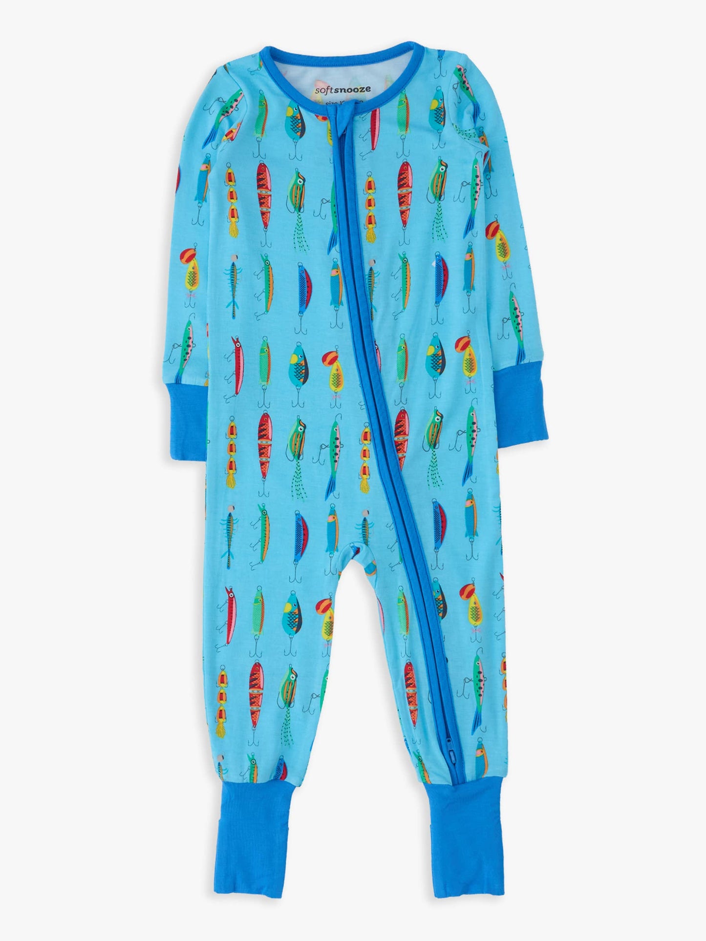 SoftSnooze™ Baby Bamboo Viscose Gone Fishin Convertible One Piece Footie Pajama