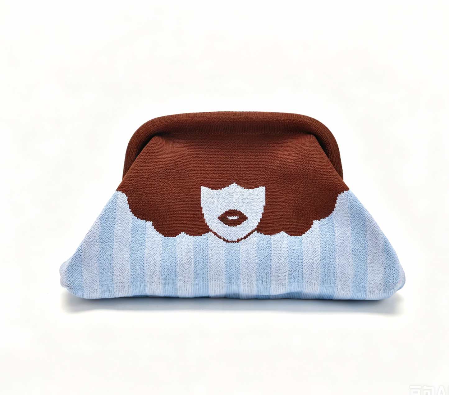 Stripe Knit Cosmetic Bag Beach Knit Clutch Pouch