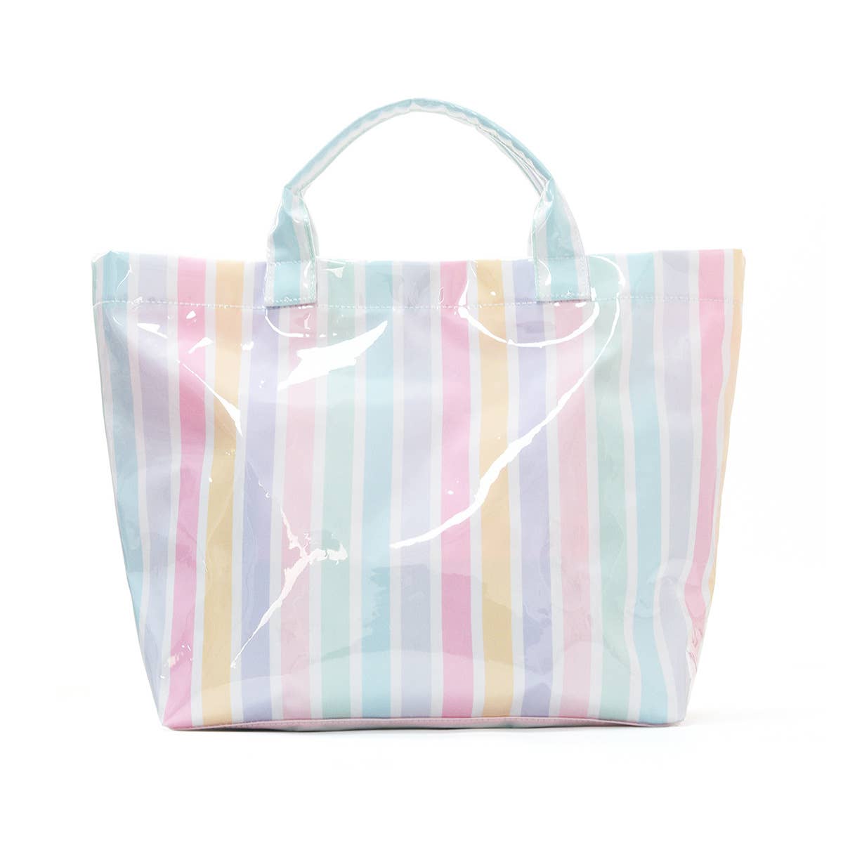 Color block Striped Tote Bag PVC Handbag