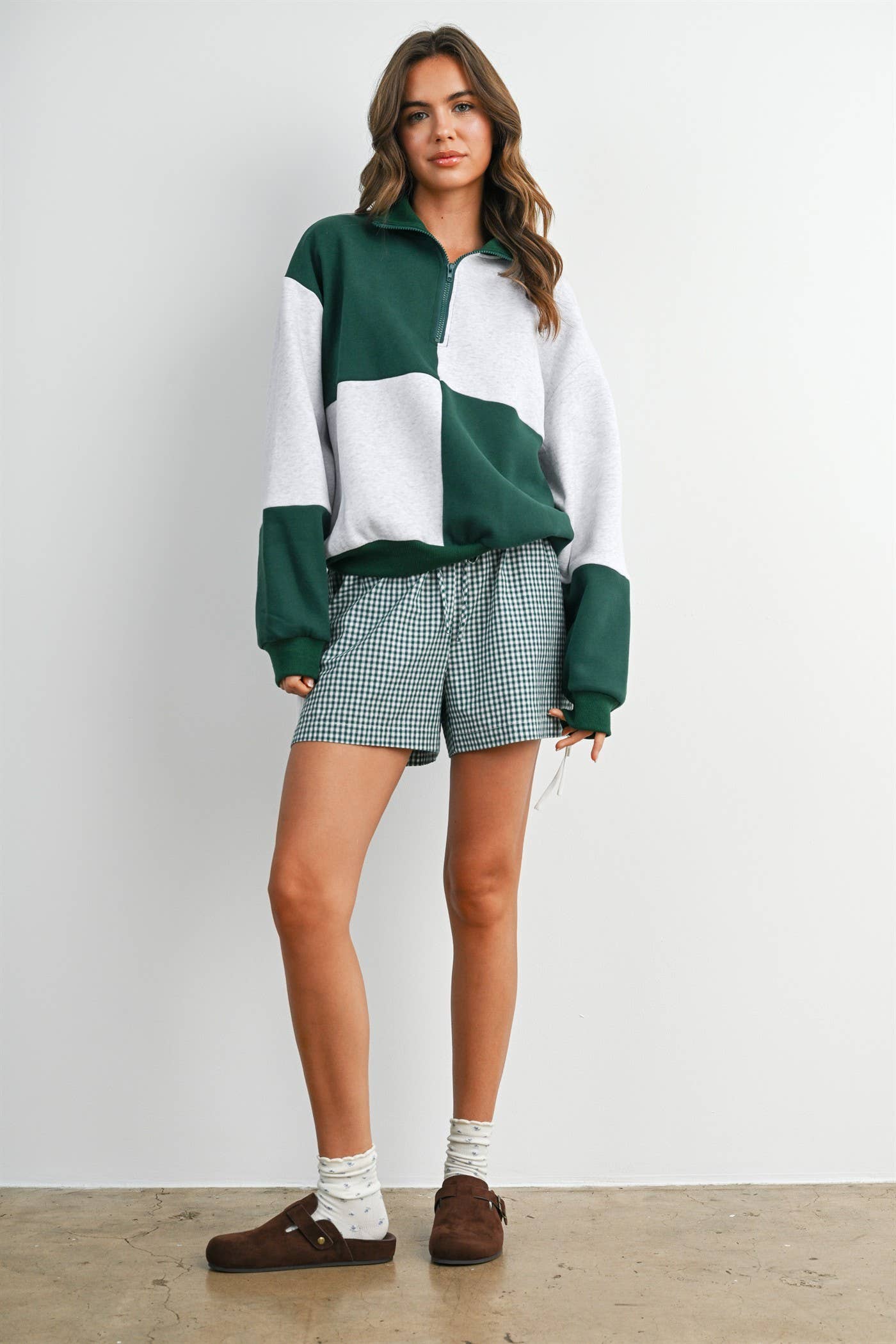 Color Block Quarter-Zip Sweatshirt