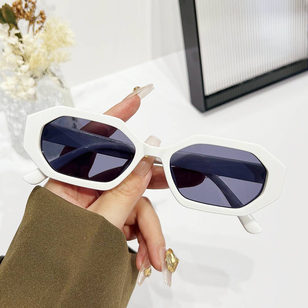 New geometric fashion polygon minimalistic sunglasses