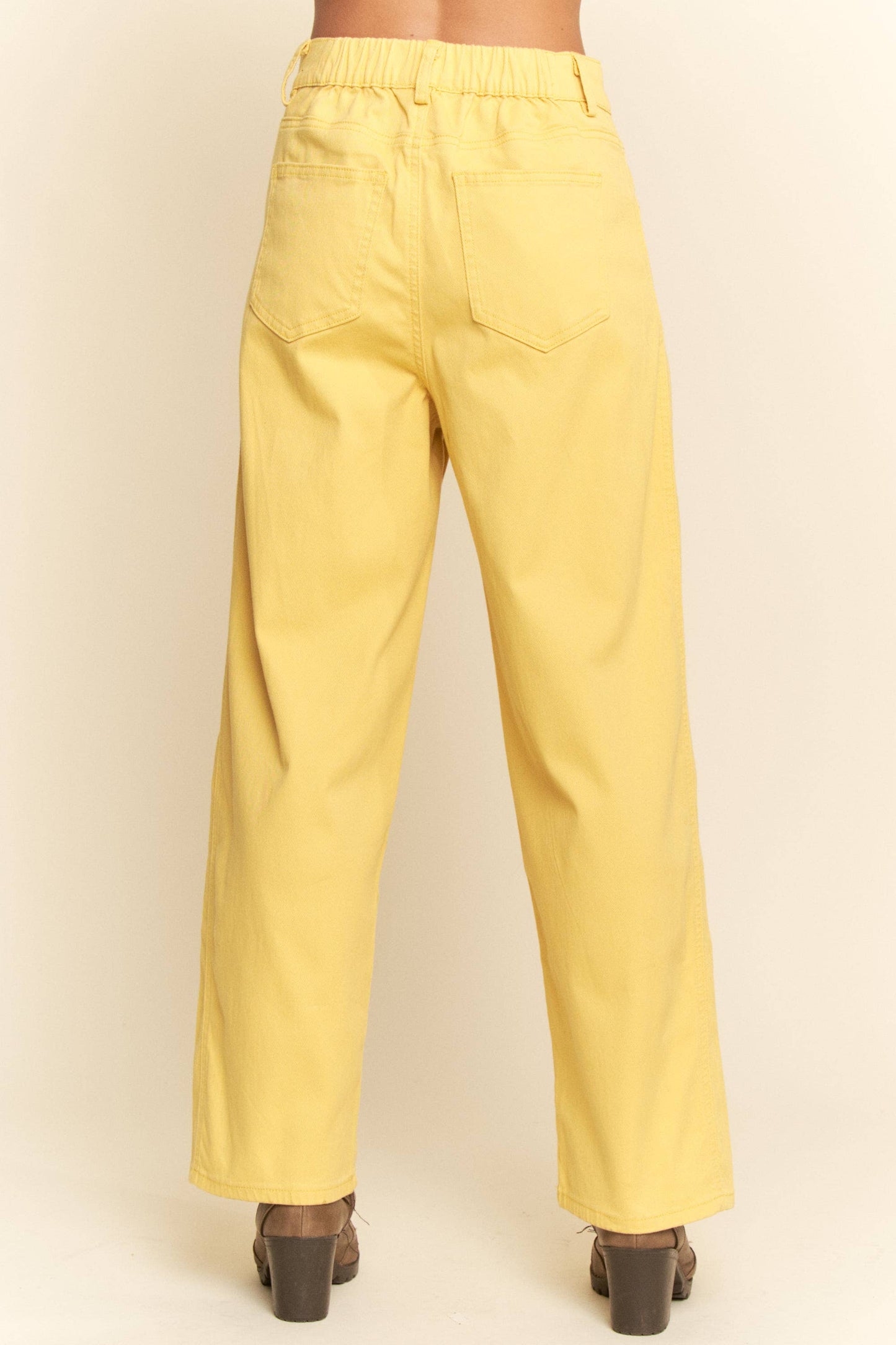FRONT SEAM RAW HEM WIDE BARREL DENIM PANTS