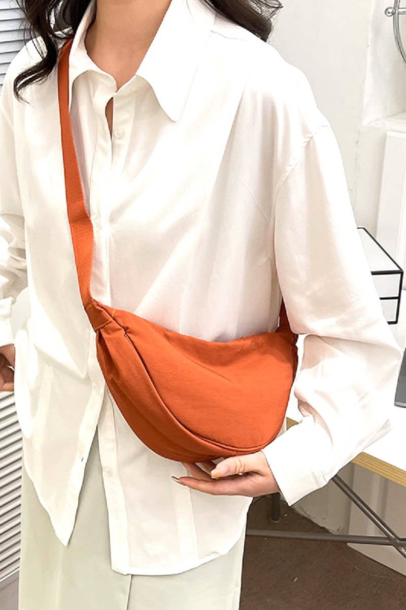 ", Crossbody Lightweight Half moon Bag