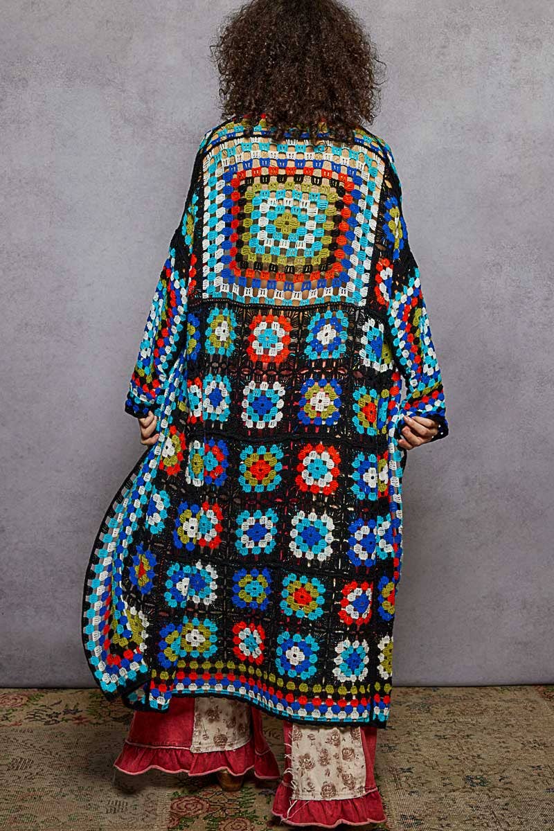 Long Sleeve Various Colors Crochet Cardigan