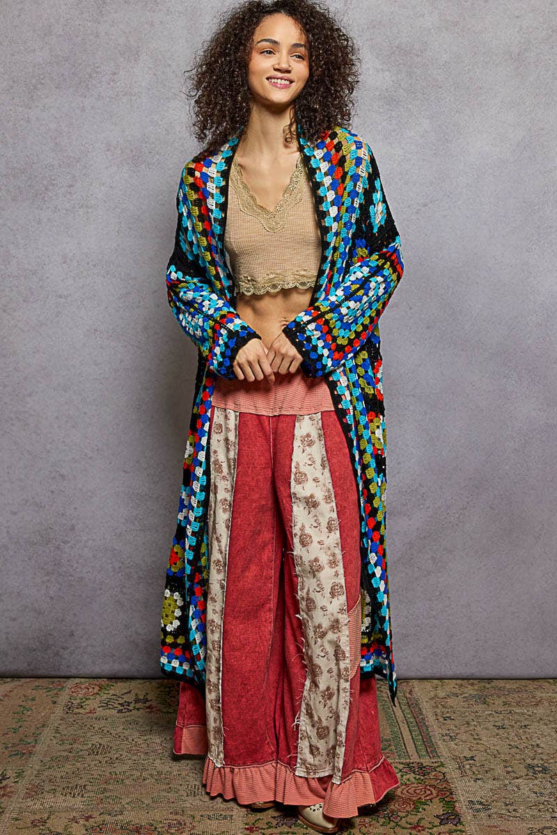 Long Sleeve Various Colors Crochet Cardigan