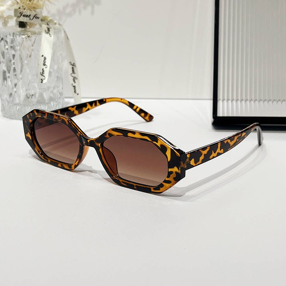 New geometric fashion polygon minimalistic sunglasses