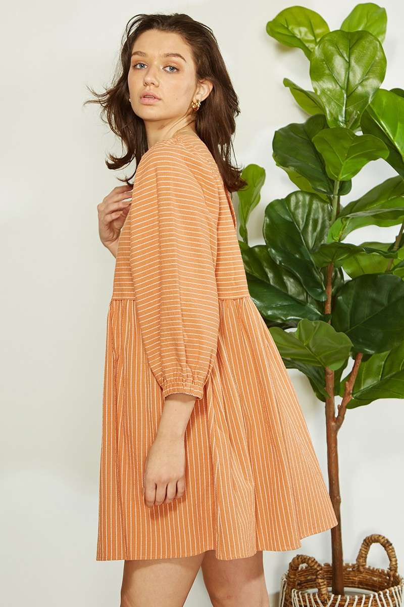 PUFF SLEEVE BABYDOLL DRESS