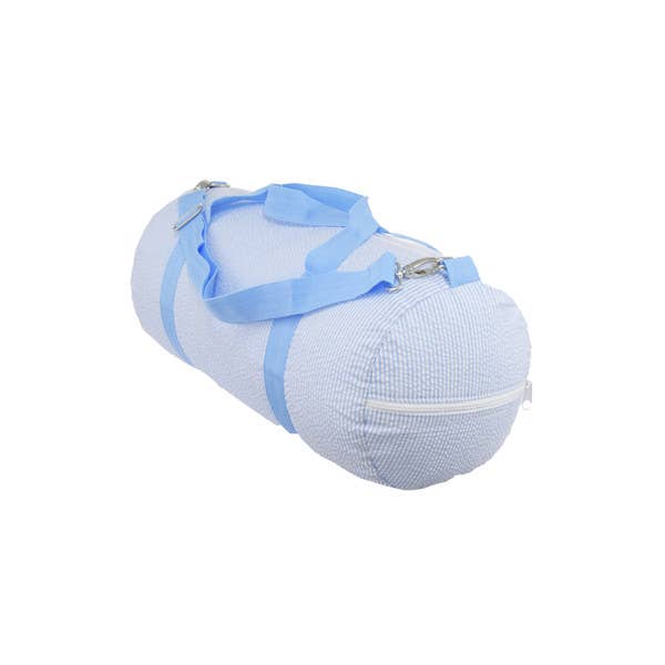 Baby Blue Seersucker Weekend Duffel | Mint