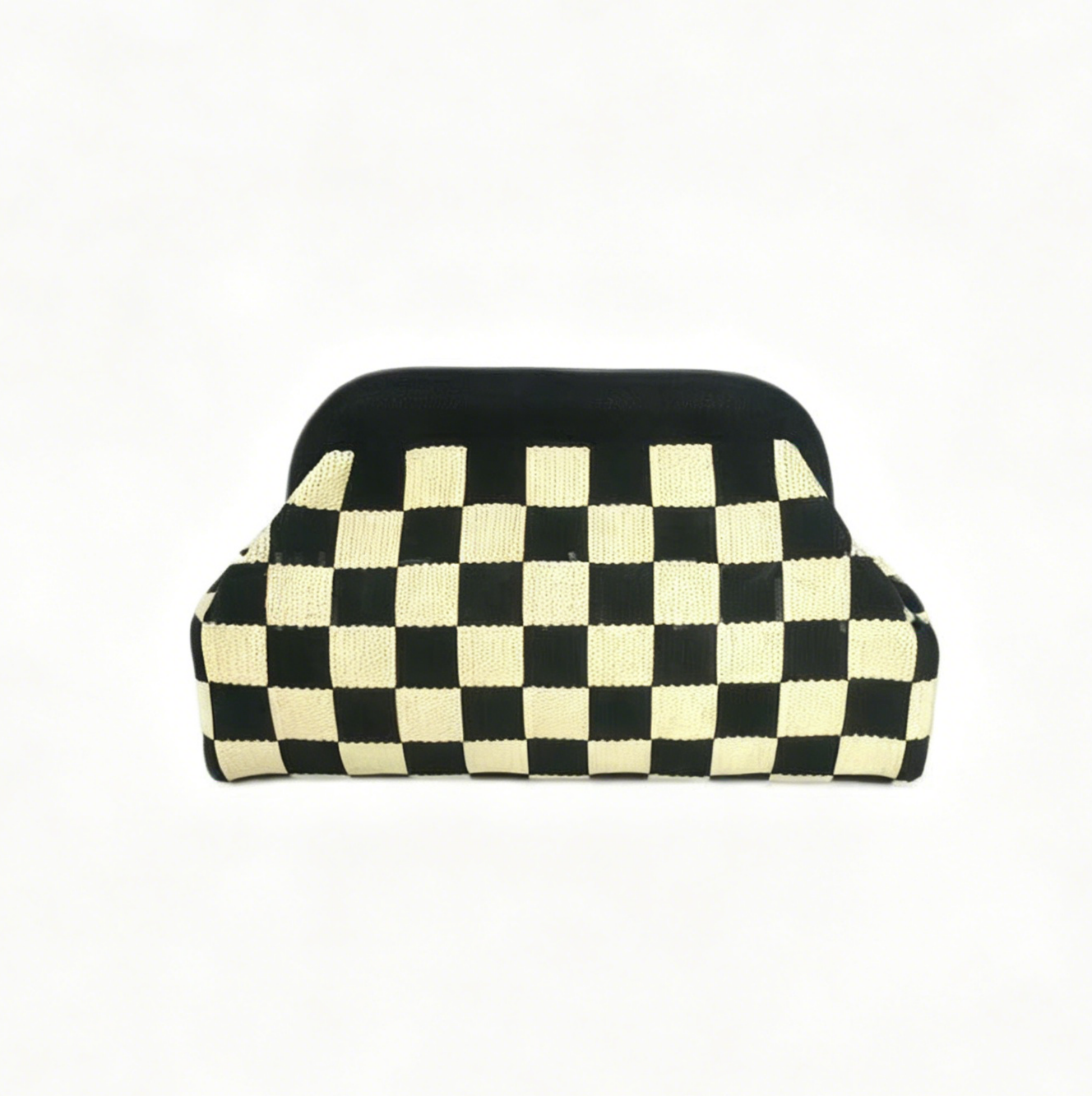 Stripe Knit Cosmetic Bag Beach Knit Clutch Pouch
