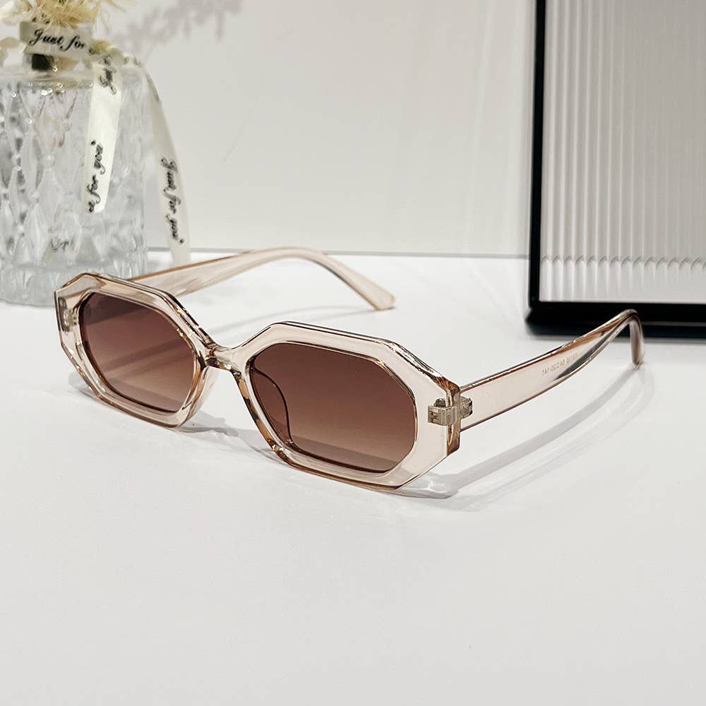 New geometric fashion polygon minimalistic sunglasses
