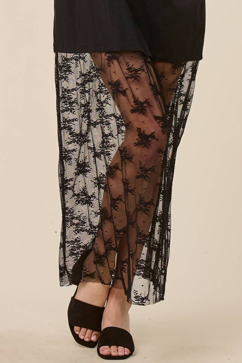 Free Spirit Rock & Roll Graphic Floral Lace Tshirt Dress