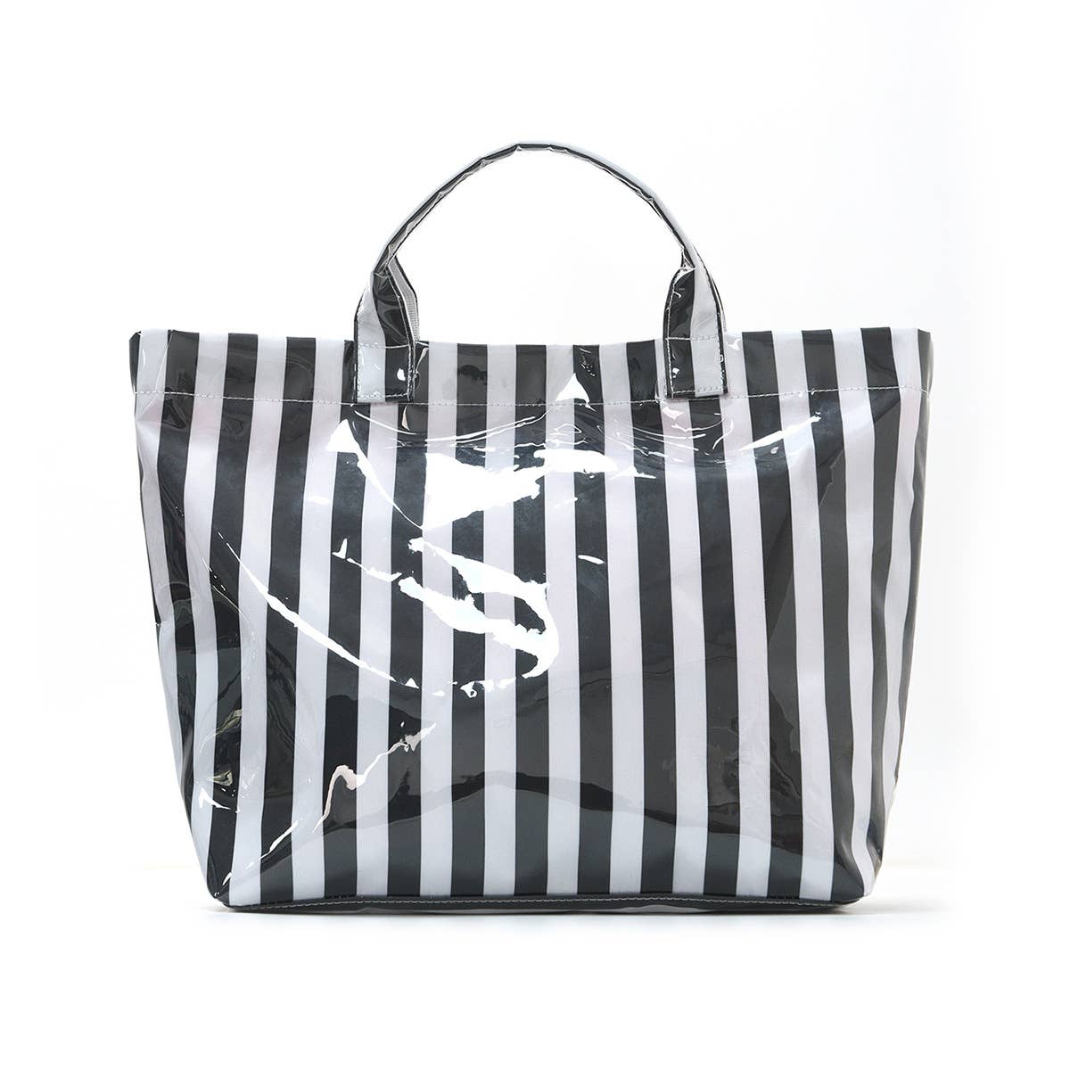 Color block Striped Tote Bag PVC Handbag