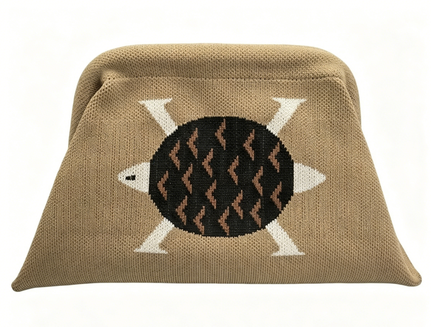 Stripe Knit Cosmetic Bag Beach Knit Clutch Pouch
