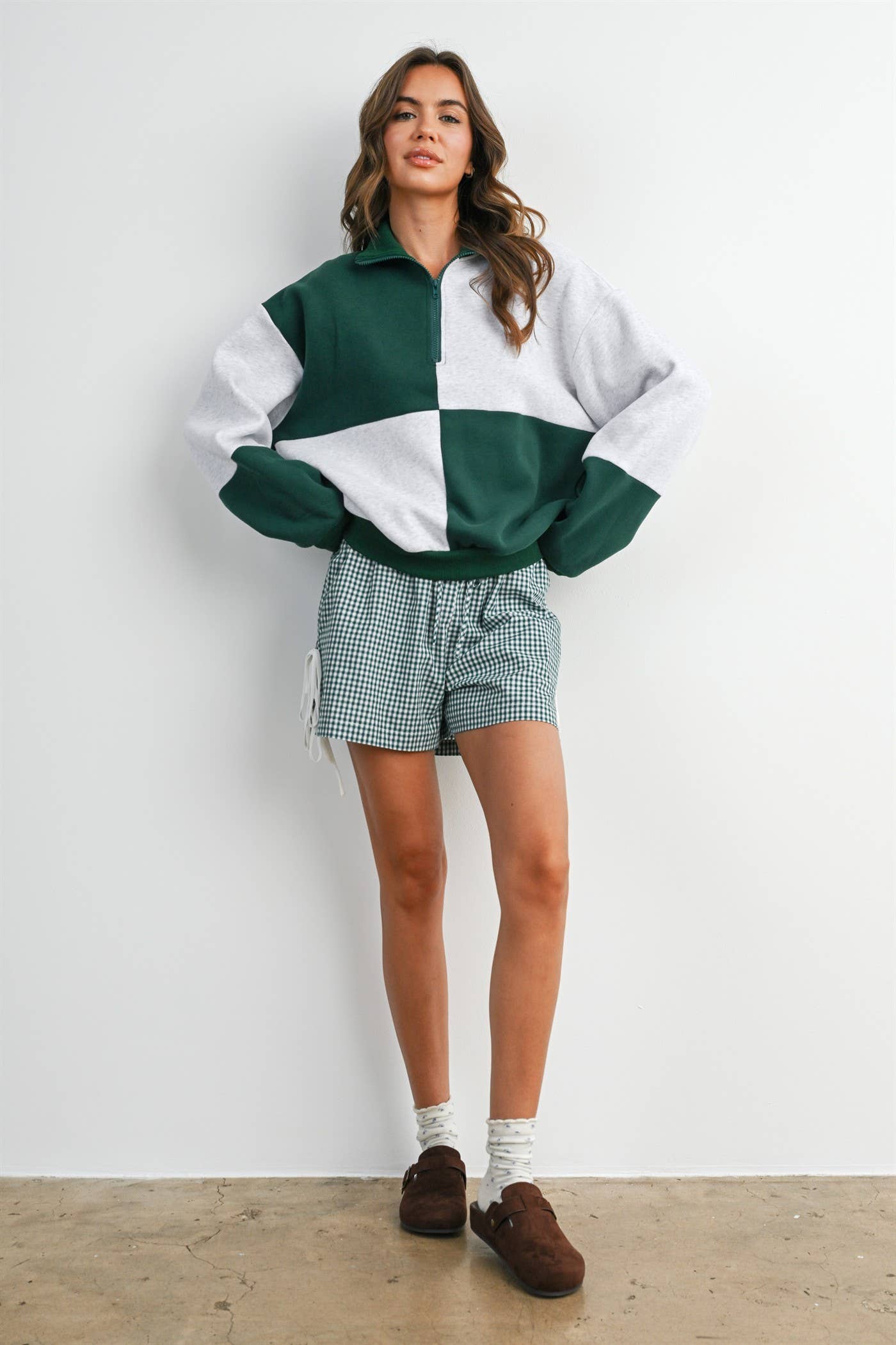 Color Block Quarter-Zip Sweatshirt