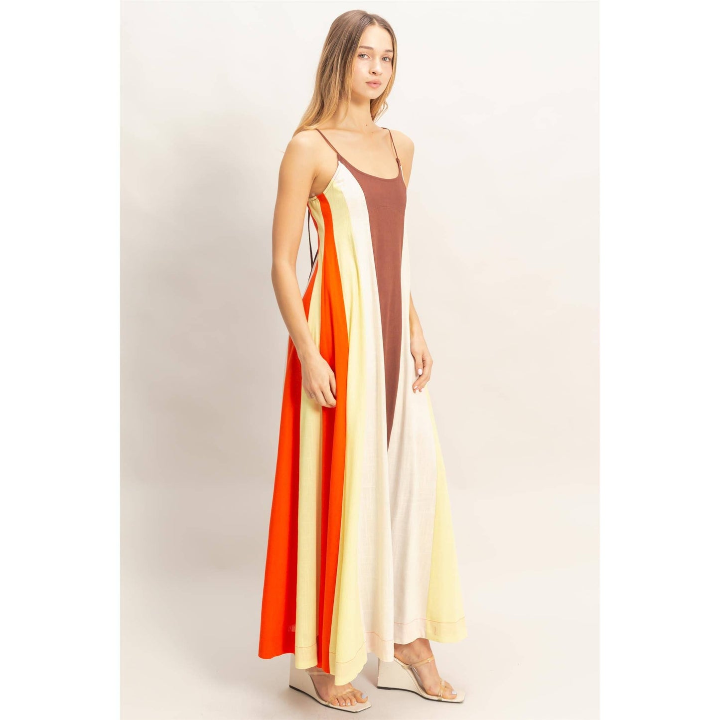 Strappy Colorblock Maxi Dress