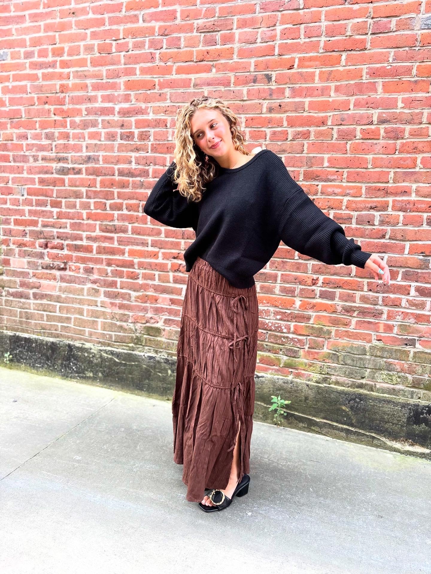 SWEATER WITH SATIN BACK TIE